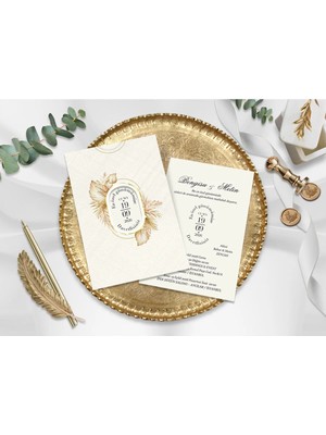 Düğün, Nikah, Nişan, Kına Davetiyesi (100 Adet)