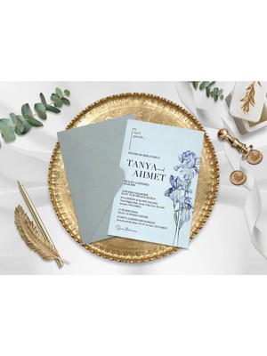 Düğün, Nikah, Nişan, Kına Davetiyesi (100 Adet)