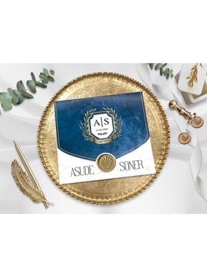 Zarf Düğün, Nikah, Nişan, Kına Davetiyesi (100 Adet)