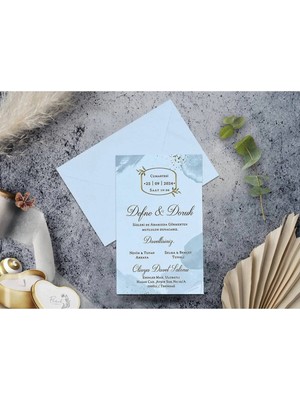 Düğün, Nikah, Nişan, Kına Davetiyesi (100 Adet)