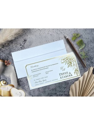 Düğün, Nikah, Nişan, Kına Davetiyesi (100 Adet)