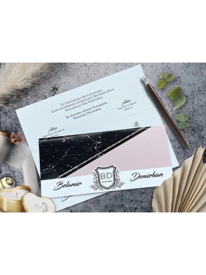 Düğün, Nikah, Nişan, Kına Davetiyesi (100 Adet)
