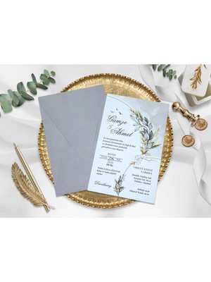 Düğün, Nişan, Nikah, Kına Davetiyesi (100 Adet)