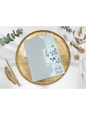 Zarf Düğün, Nikah, Nişan, Kına Davetiyesi (100 Adet)