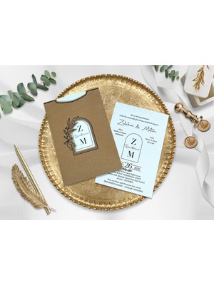 Düğün, Nikah, Nişan, Kına Davetiyesi (100 Adet)