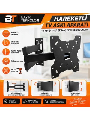 Bayırtech Onvo 19'' - 32'' Inç 48 - 82 cm Hareketli LCD LED Tv Duvar Askı Aparatı