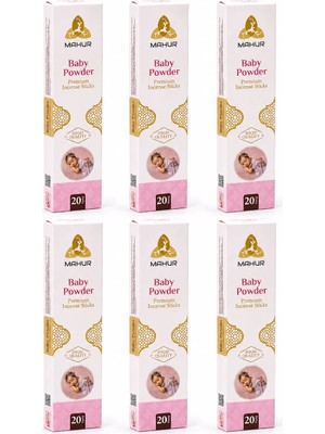 Trendhane Mahur Baby Powder Bebek Pudrası Kokulu Çubuk Tütsü 20’li 6 Kutu 120 Adet