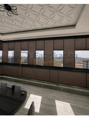 Fabrikadan Perde Esperanza Plise Perde Kahverengi 40 x 110 cm Cam Balkon