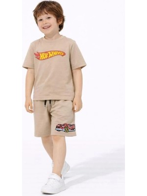 Dereff Hotwheels Şortlu Takım (Kahverengi) 7-8 Yaş
