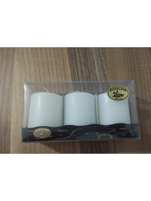 3'lü Kokusuz Bozkurt Silindir Mum 5 * 7cm