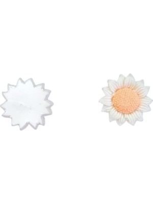Tahtakale Toptancı Polyester Dekoratif Mini Papatya Çiçeği Model 2.5 cm -3 cm (100 Adet)  Beyaz