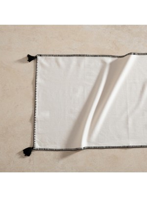 Desenli Siyah Arka Plan Baskılı Runner Servis 40X150 cm