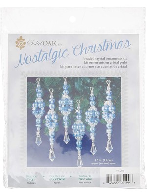 Beaded Crystal Ornament Kit-Blue Crystal Ice Drops -NCHBOK-022