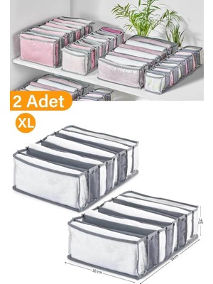 2 Adet - 8 Gözlü Şeffaf Çekmece Içi Düzenleyici Organizer – Xlarge