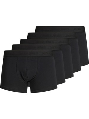 Jack & Jones Erkek Siyah Jactone In Tone Trunks 5 Pack Noos Boxer 12176266-BLACK