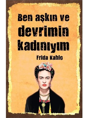 Ben Aşkın ve Devrimin Kadınıyım Retro Vintage Ahşap Mdf Tablo