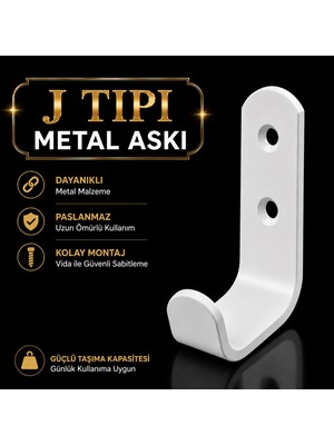 Nzb Portmanto Askı Vestiyer Duvar Dolap Elbise Askısı Beyaz Metal Mobilya Kapı Askılığı Askılık