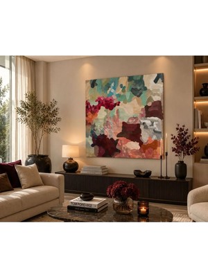 Sennight Çerçevesiz Kanvas Tablo Modern Soyut Renk Harmoni, Dekoratif Duvar Tablosu, Yatak Odası Salon Oturma Odası Ofis Için