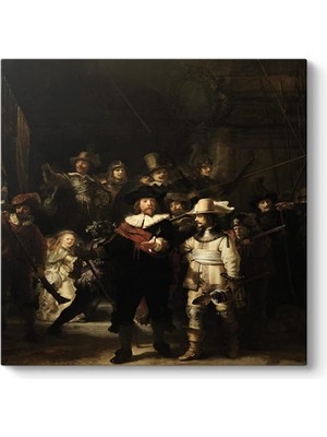 Rembrandt - Gece Devriyesi Tablosu 40 x 40