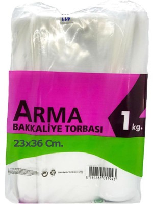 Naksan Arma Şeffaf Naylon 2 Lik 23X36 Cm. Bakkaliye Poşeti Torbası - 1 Kg. - Ort. 190 Adet - 1 Pa