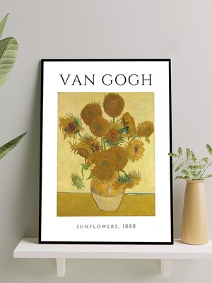 Van Gogh, Sunflowers, Ayçiçekleri, Empresyonizm Sanatsal Çerçeveli Tablo - Çerçeveli Poster