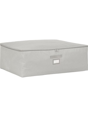 Ocean Home Textile Büyük Boy Gri Balıksırtı Baza Altı Hurç 62 x 46 x 22 cm