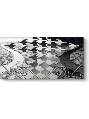 Mc Escher - Gece ve Gündüz Tablosu 160 x 80