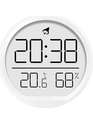 Dijital LCD Yuvarlak Duvar Masa Saati Mıknatıslı Buzdolabı Saati, Alarm + Sıcaklık & Nem Göst