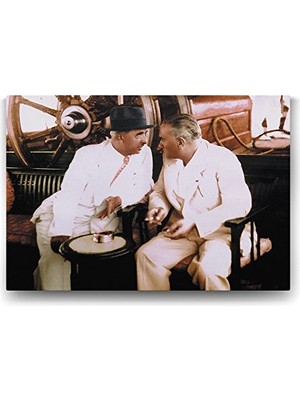 Atatürk ve Ismet Inönü Tablosu - 45X30CM