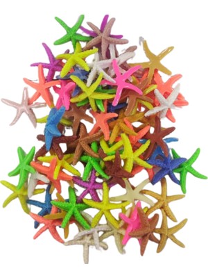 Tahtakale Toptancı Polyester Deniz Yıldızı Benekli Kıvrımlı Model 2.5 Cm- 3 cm (100 Adet)  Karışık Renk