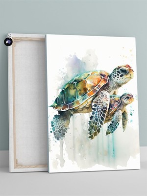 (PSTER2103) Caretta Kaplumbağaları Hayvan Kanvas Tablo 50 x 70