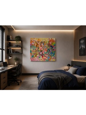 Sennight Kanvas Tablo Renk Patlaması - Soyut Renkli Modern Duvar Dekoru, Salon ve Ofis Için