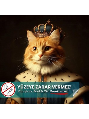 Kral Kedi Posteri, Kral Kedi Posteri, Yüksek Çözünürlüklü Akıllı Kağıt Poster, Yapay Zeka