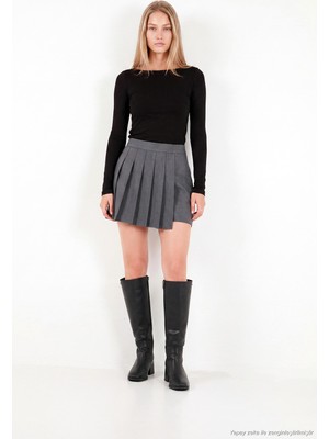 Lela Kayık Yaka Basic Uzun Kollu Bluz Kadın Bluz 5867061