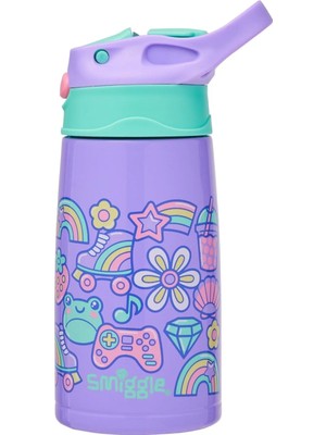 Smiggle Junior Paslanmaz Çelik Matara 400 ml Lila – Flip Kapak