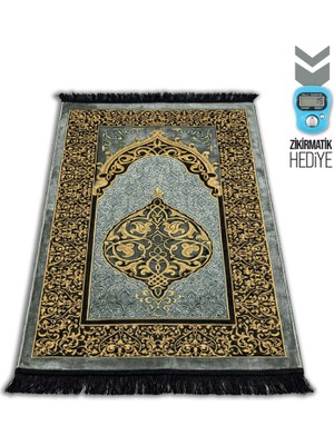 GTNist Seccade Namazlık - Tafta Kumaş, Premium Dokuma, Saçaklı, Yüksek Doku, Diz ve Ayak Için Ekstra Yumuşaklık