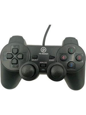 Kuzgun Ticaret Çift Titreşimli USB Kablolu Oyun Kolu Pc Uyumlu Vibration Gamepad ( Lisinya )