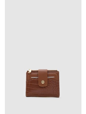 Shule Bags Rosa Kroko Desenli Kadın Kartlık Taba