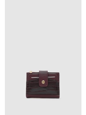 Shule Bags Rosa Kroko Desenli Kadın Kartlık Bordo