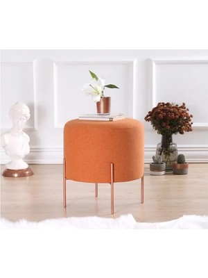 Vivense Copper Yuvarlak Puf, Turuncu