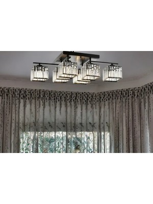 Vivense Avonnı AV-60230-6BSY Eskitme/siyah Boyalı Modern Avize 80X40 cm