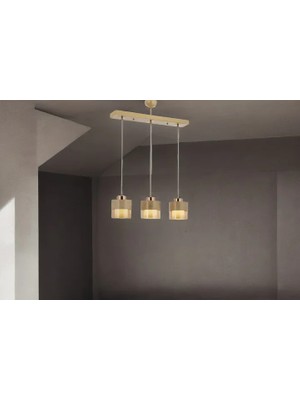 Vivense Avonnı AV-60193-3Y-KRM Krem Boyalı Modern Avize 70X15 cm