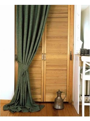 Vivense Massarelli Fon Perde Keten Yeşil 1-3 Sık Pile 200X260