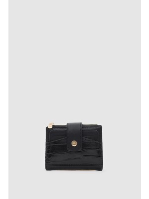 Shule Bags Rosa Kroko Desenli Kadın Kartlık Siyah