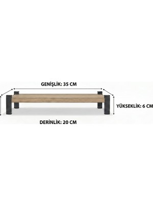 İsda Home Atlantik & Beyaz Çok Amaçlı Mutfak Baharatlık ve Monitör Yükseltici Stand - Metal Ayaklı