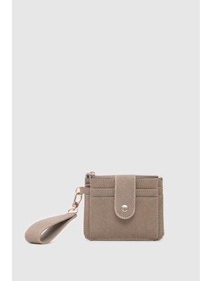 Shule Bags Pike Süet Kadın Kartlık Bej