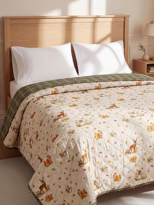 LC Waikiki Karışık Kareli ve Desenli Çift Kişilik Yatak Örtüsü  (W6)