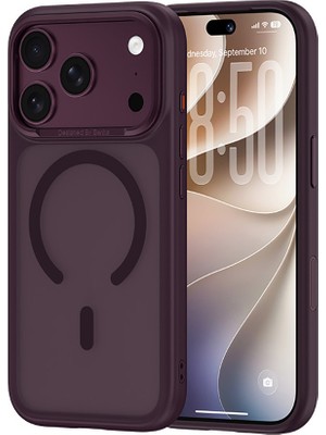iPhone 18 Pro Max Uyumlu Kılıf M-Safe Şarj Özellikli Benks Mist C-Magnet Yeni Seri Kapak Bordo