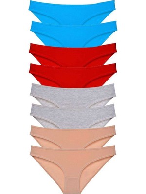 Kuzgun Ticaret 8 Adet Süper Eko Set Likralı Kadın Slip Külot 534