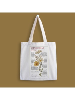 Designedfy Chamomile Flower Baskılı Bez Çanta